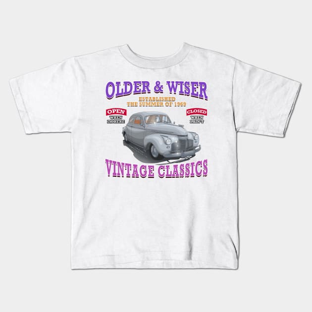 Older & Wiser Auto Body Classic Car Garage Hot Rod Novelty Gift Kids T-Shirt by Airbrush World